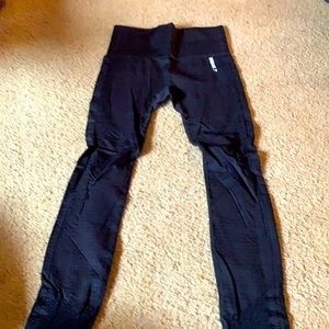 Gymshark leggings with lace thigh pattern stretchy comfy flattering high waist